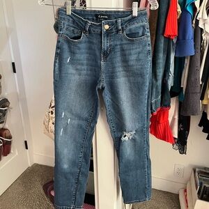 d. jeans Distressed Blue Ankle Jeans